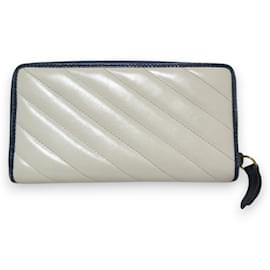Gucci-Gucci GG Marmont Quilted Leather Long Wallet-White,Navy blue