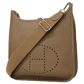 Hermès-Hermes Shoulder Bag Evelyn 3 in Etoupe Gray-Taupe
