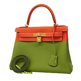 Hermès-Hermes Kelly 28 Handbag in Sanguine-Red