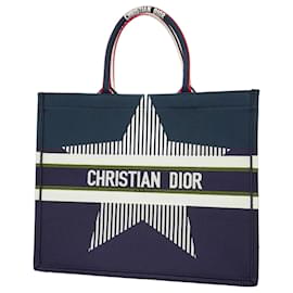 Christian Dior-Christian Dior Tote Bag - Alps Star Book Canvas-White,Red,Navy blue