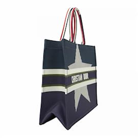 Christian Dior-Christian Dior Tote Bag - Alps Star Book Canvas-White,Red,Navy blue