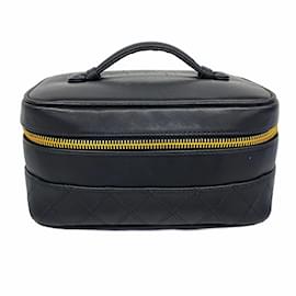 Chanel-Chanel Black Leather Vanity Bag-Black
