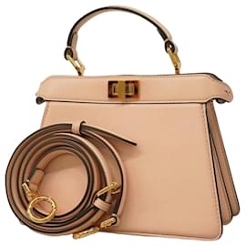 Fendi-Fendi ISeeU Leather Handbag-Beige