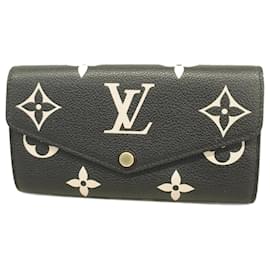 Louis Vuitton-Louis Vuitton Long Wallet Monogram Empreinte-Black,Beige