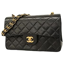 Chanel-Chanel Black Lambskin Shoulder Bag-Black