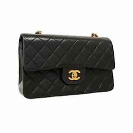 Chanel-Chanel Black Lambskin Shoulder Bag-Black