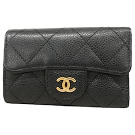 Chanel-Chanel Black Grained Calfskin Keycase-Black