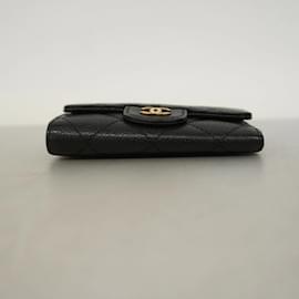 Chanel-Chanel Black Grained Calfskin Keycase-Black