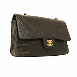 Chanel-Chanel Black Lambskin Shoulder Bag-Black