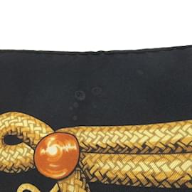 Hermès-Hermes Carré 90 Brandenburg Silk Scarf-Black