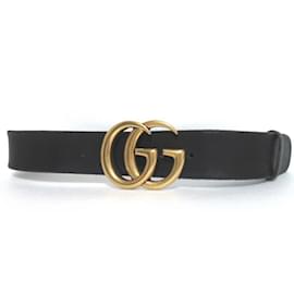 Gucci-Cinto de couro com fivela Double G Gucci-Preto