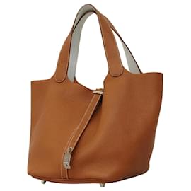Hermès-Hermes Picotin Lock Eclat MM Handbag-Golden