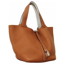 Hermès-Hermes Picotin Lock Eclat MM Handbag-Golden