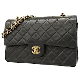 Chanel-Chanel Black Lambskin Shoulder Bag-Black
