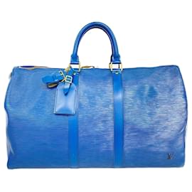 Louis Vuitton-Louis Vuitton Epi Keepall 45 Boston Bag-Blue