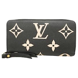 Louis Vuitton-Louis Vuitton Long Wallet Monogram Empreinte Bicolor-Black,Beige