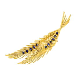 Van Cleef & Arpels-Van Cleef & Arpels 18K Yellow Gold Sapphire Brooch-Yellow