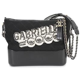 Chanel-Chanel Gabrielle de Chanel Large Hobo Chain Shoulder Bag-Black,White