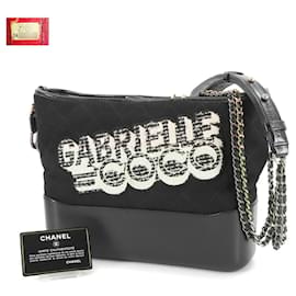 Chanel-Chanel Gabrielle de Chanel Large Hobo Chain Shoulder Bag-Black,White