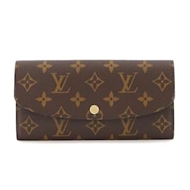 Louis Vuitton-Louis Vuitton Monogram Emilie Wallet-Brown,Fuschia,Monogram