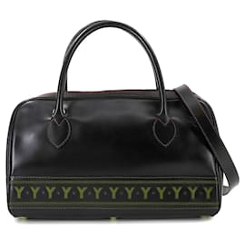 Yves Saint Laurent-Yves Saint Laurent 2-Way Hand Shoulder Bag-Black,Orange