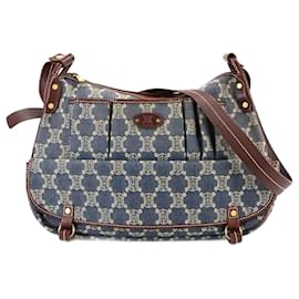 Céline-Celine Macadam Shoulder Bag-Brown,Blue