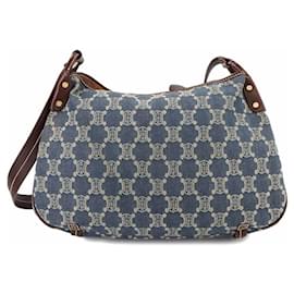 Céline-Celine Macadam Shoulder Bag-Brown,Blue