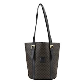 Céline-Celine Macadam Shoulder Bag-Brown,Black