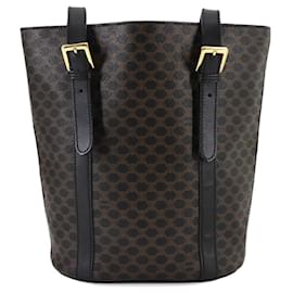 Céline-Celine Macadam Shoulder Bag-Brown,Black