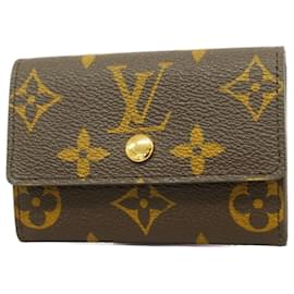 Louis Vuitton-Louis Vuitton Monogram Porto Monnaie Plat Coin Case-Brown