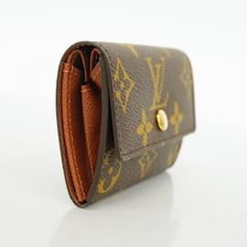 Louis Vuitton-Louis Vuitton Monogram Porto Monnaie Plat Coin Case-Brown