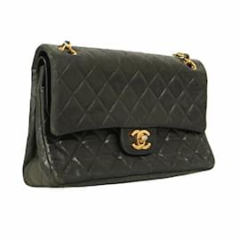 Chanel-Chanel Black Lambskin Shoulder Bag-Black