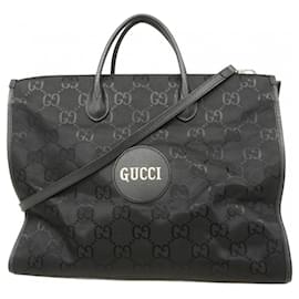 Gucci-Gucci Black Nylon Canvas Tote Bag-Black