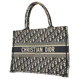 Christian Dior-Christian Dior Navy Canvas Tote Bag-Navy blue