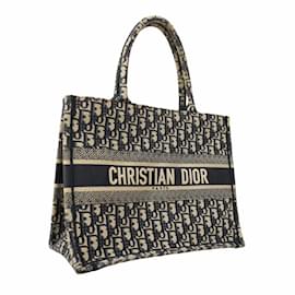 Christian Dior-Christian Dior Navy Canvas Tote Bag-Navy blue