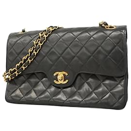 Chanel-Chanel Black Lambskin Shoulder Bag-Black
