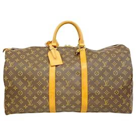 Louis Vuitton-Louis Vuitton Boston Bag Monogram Keepall 55-Brown