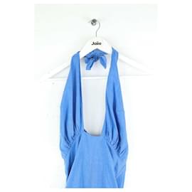 Autre Marque-Linen jumpsuit-Blue