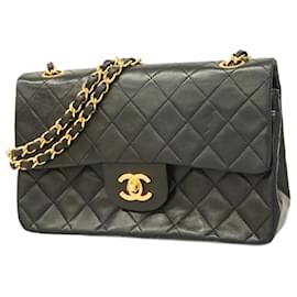 Chanel-Chanel Black Lambskin Shoulder Bag-Black