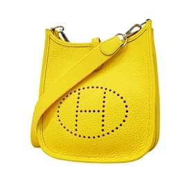 Hermès-Hermes Shoulder Bag Evelyn TPM in Lime-Golden