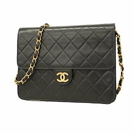 Chanel-Chanel Black Lambskin Shoulder Bag-Black