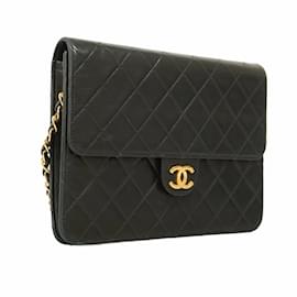 Chanel-Chanel Black Lambskin Shoulder Bag-Black