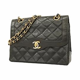 Chanel-Chanel Black Lambskin Shoulder Bag-Black