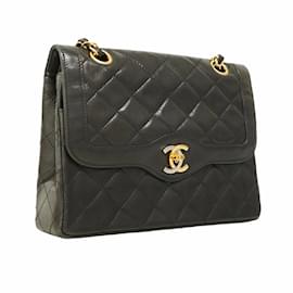 Chanel-Chanel Black Lambskin Shoulder Bag-Black