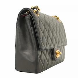 Chanel-Chanel Black Lambskin Shoulder Bag-Black