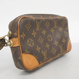 Louis Vuitton-Bolsa Clutch Louis Vuitton Monogram Marly Dragonne PM M51827-Marrom