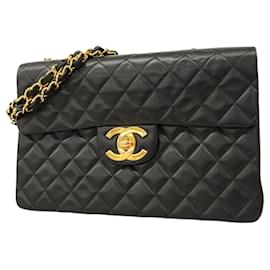 Chanel-Chanel Black Lambskin Shoulder Bag-Black