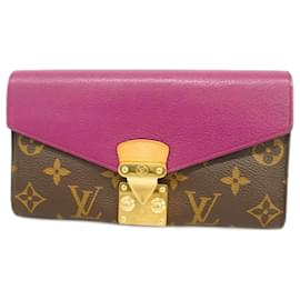 Louis Vuitton-Louis Vuitton Long Wallet Monogram Portefeuille Pallas-Brown,Other