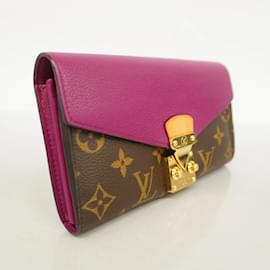 Louis Vuitton-Louis Vuitton Long Wallet Monogram Portefeuille Pallas-Brown,Other