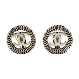 Chanel-Chanel Silver Clip Earrings-Silvery